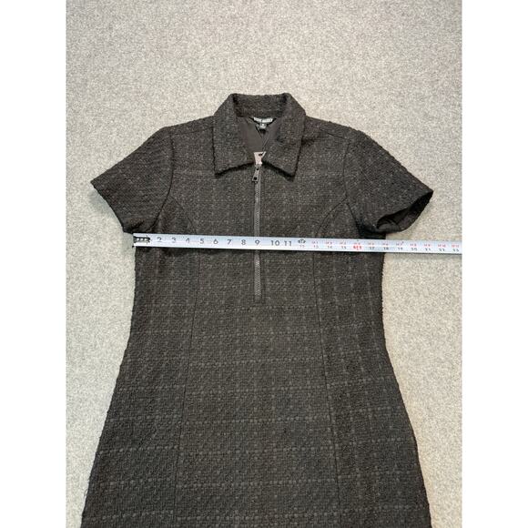Women's Steve Madden Tweed Black Quarter Zip Short Sleeve Dress Size S NEW - Picture 4 of 10